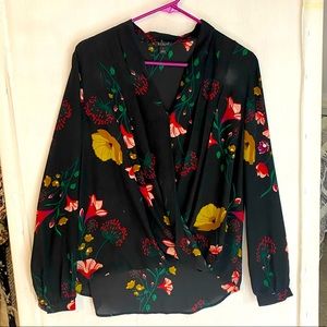 ANN TAYLOR Floral Wrap Blouse